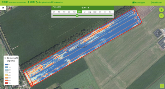 Figure 3: This figure shows the additional fertilizer advice calculated on the basis of the field data and current weather.