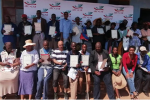 Small-holder, emerging and communal farmers trained under the LEAP-Agri OPTIBOV training workshop held in Makgatle, Limpopo. Certificates of attendance were awarded to the participants.